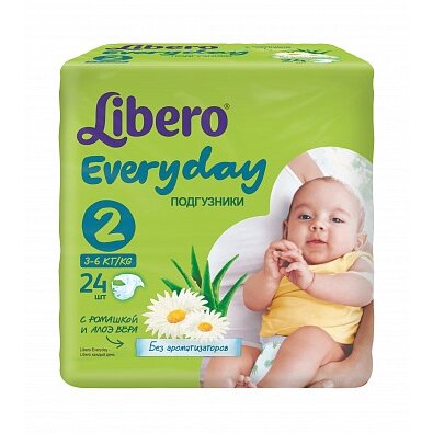 Подгузники Libero Everyday р.2 3-6 кг 24 шт.