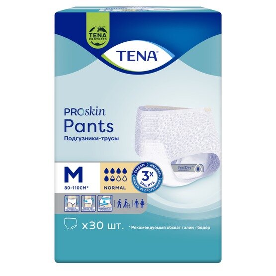 Подгузники-трусы TENA Pants Normal М (талия/бедра 80-110 см) 30 шт.