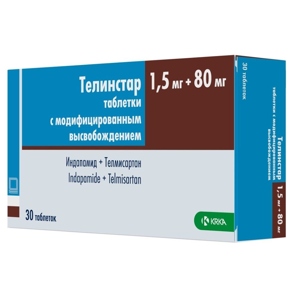 Телинстар таблетки с модифицированным высвобождением 1,5 мг + 80 мг 30 шт.