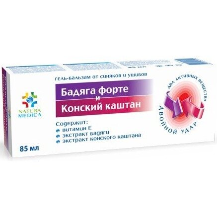 Гель-бальзам Бадяга Форте и Конский каштан 85 мл