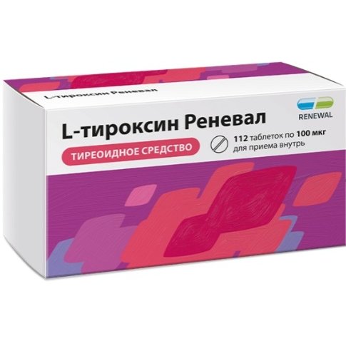 L-тироксин Реневал таблетки 100 мкг 112 шт.