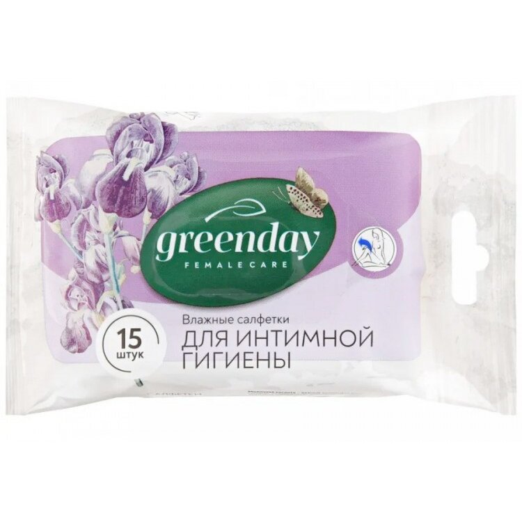 Green day салфетки влажные для интимной гигиены 15 шт.