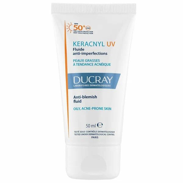 Флюид для лица Ducray Keracnyl UV 50+ SPF50+ для жирной кожи 50 мл