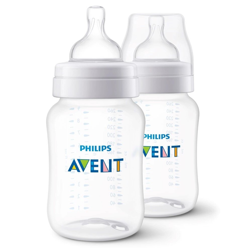 Бутылочка 1мес+ Avent anti-colic с силиконовой соской scy103/02 260 мл