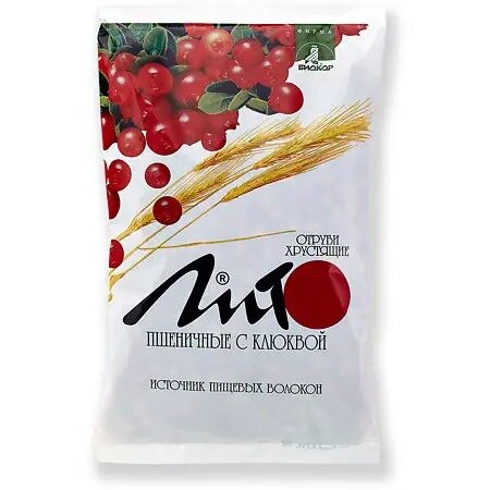 Отруби пшеничные хрустящие с кальцием клюквой 200 г