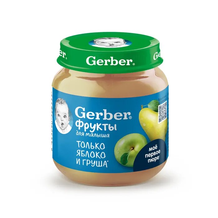 Gerber пюре 125г груша/яблоко