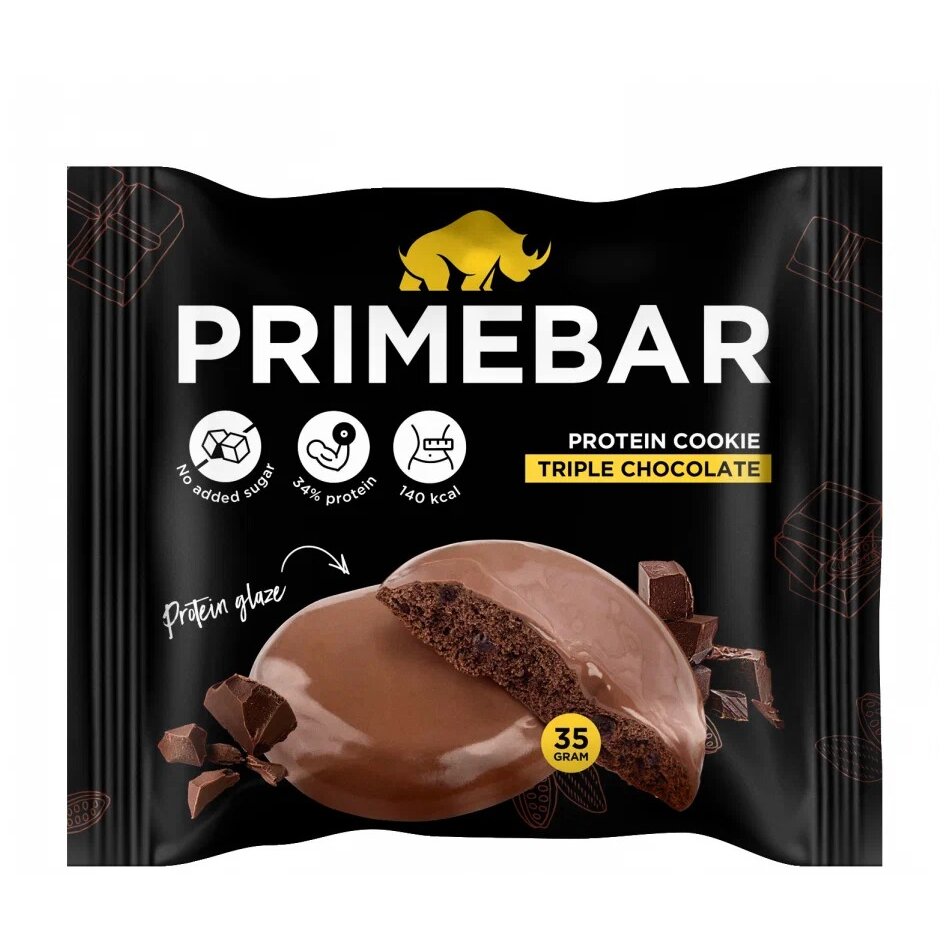 Печенье протеиновое PrimeKraft тройной шоколад 10 шт.