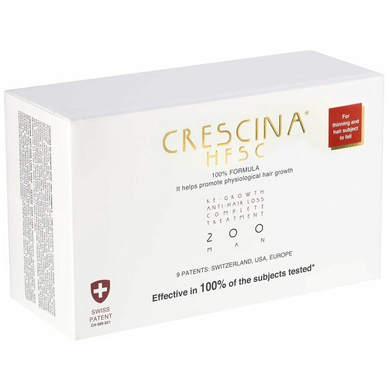 Комплекс Crescina 200 Ампулы для мужчин для стимулирования роста волос 3,5 мл 20 шт.