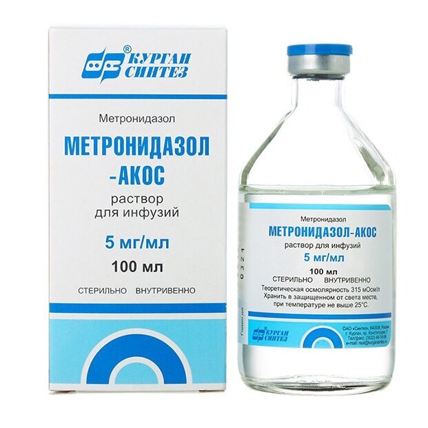 Метронидазол-Акос раствор для инфузий 0,5% 100 мл флакон 1 шт.