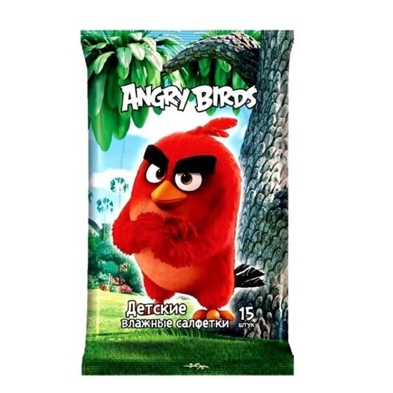 Влажные салфетки детские Angry Birds 15 шт.