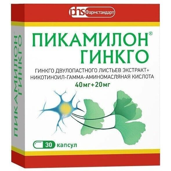 Пикамилон Гинкго капсулы 40 мг+20 мг 30 шт.