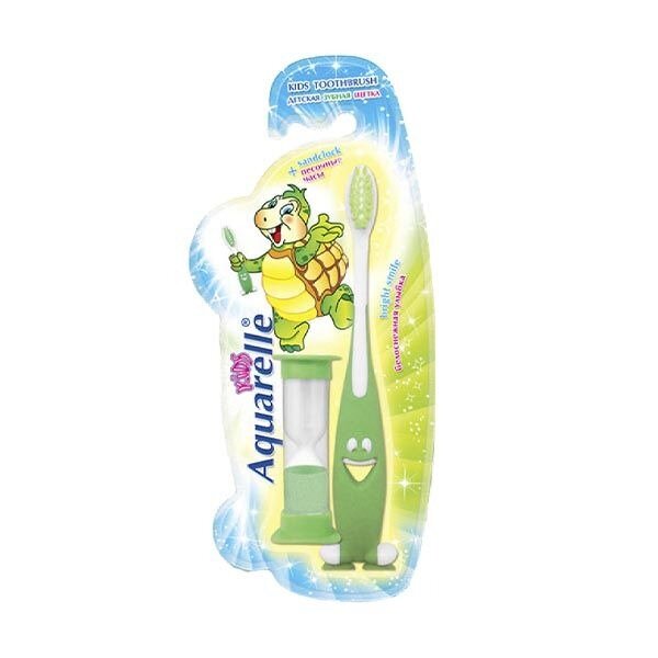 З/щетка для детей Aquarelle старше 3 лет зеленая с песочными часами