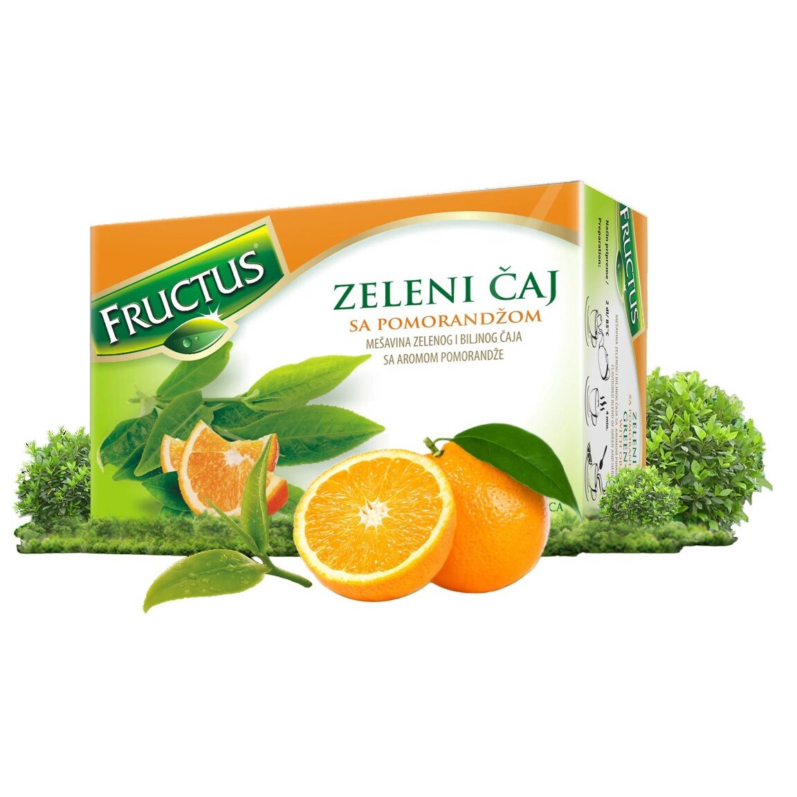 Чай Fructus зеленый с апельсином 1,5 г 20 шт.