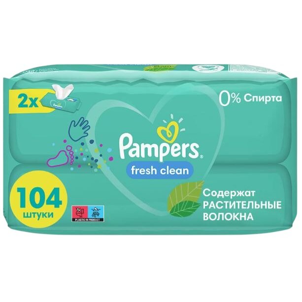 Детские влажные салфетки Pampers Clean Fresh 104 шт.