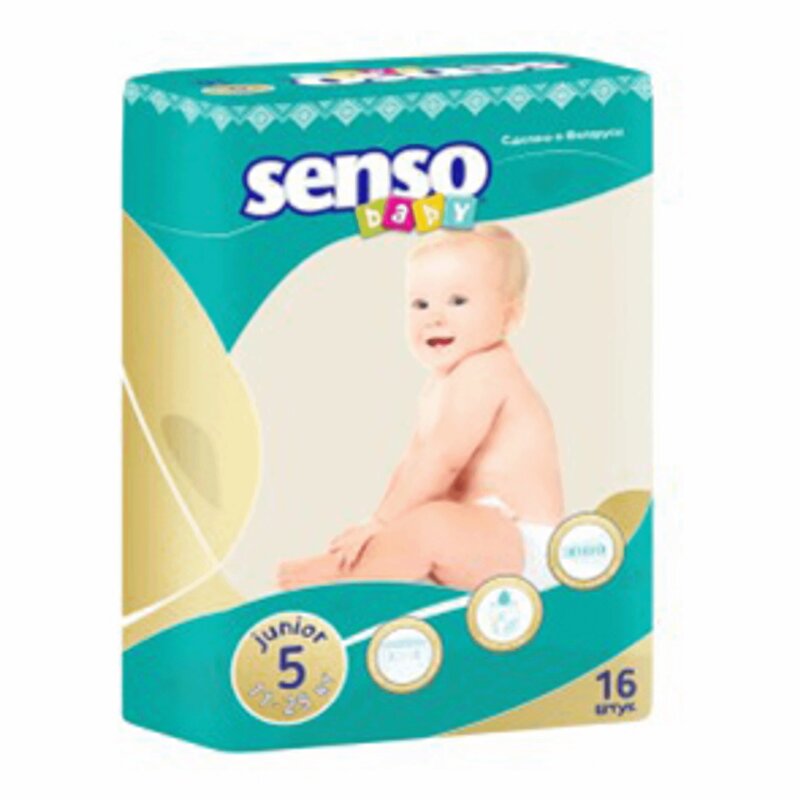 Подгузники Senso baby ecoline размер 5 11-25кг junior 16 шт.