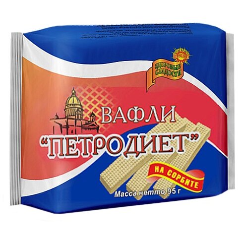 Вафли Петродиет на фруктозе сливочно-ванильные 95 г