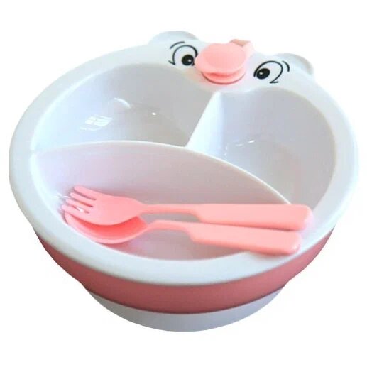 Сказка тарелка детская ложка, вилка 2211 с подогревом 3 секции любой цвет