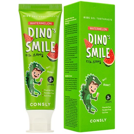 Зубная паста гелевая детская Consly dino`s smile c ксилитом и вкусом арбуза с 3 лет 60 г