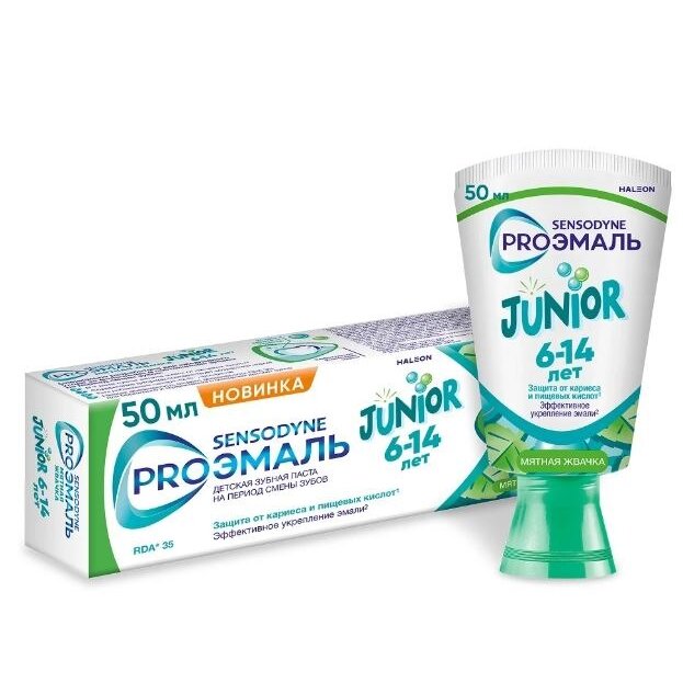 Зубная паста Sensodyne proэмаль junior для детей 6-14 лет со вкусом мятная жвачка 50 мл