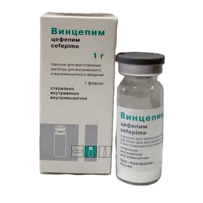 Винцепим порошок для приготовления раствора для внутривенного и внутримышечного введения 1 г 1 шт