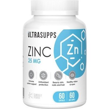 Цинк UltraSupps/Ультрасаппс капсулы 25 мг 60 шт.