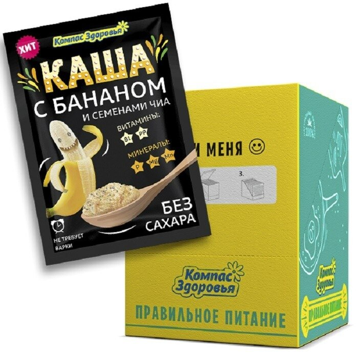 Компас здоровья каша овсяная с бананом и чиа 30 г 10 шт.