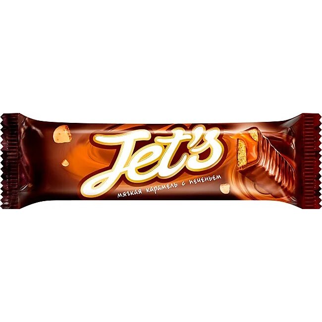 Батончик Jet`s с печеньем и мягкой карамелью 42 г