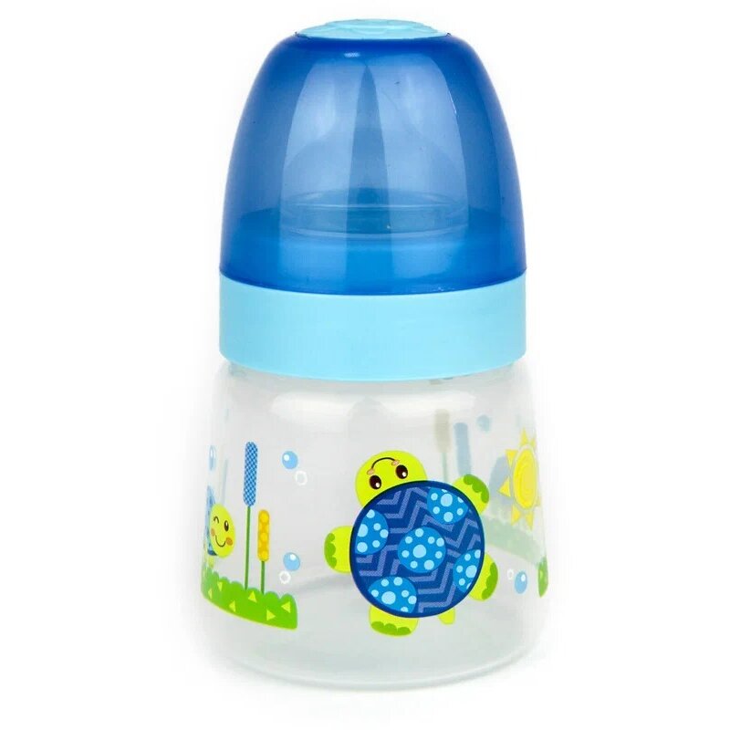 Бусинка бутылочка пластиковая широкое горлышко с силиконовой соской 125 мл 614