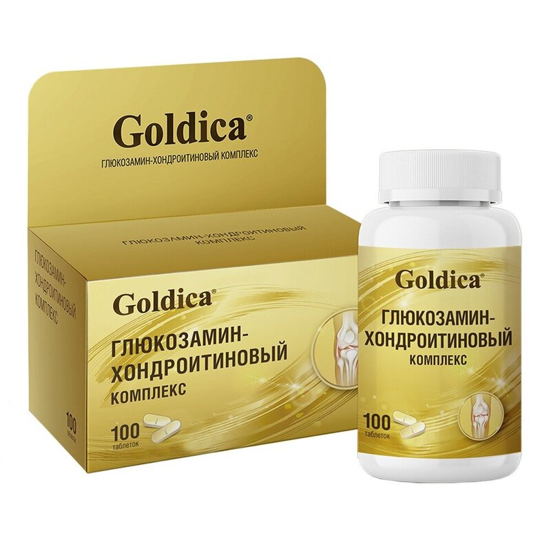 Глюкозамин-хондроитиновый комплекс Goldica таблетки 100 шт.