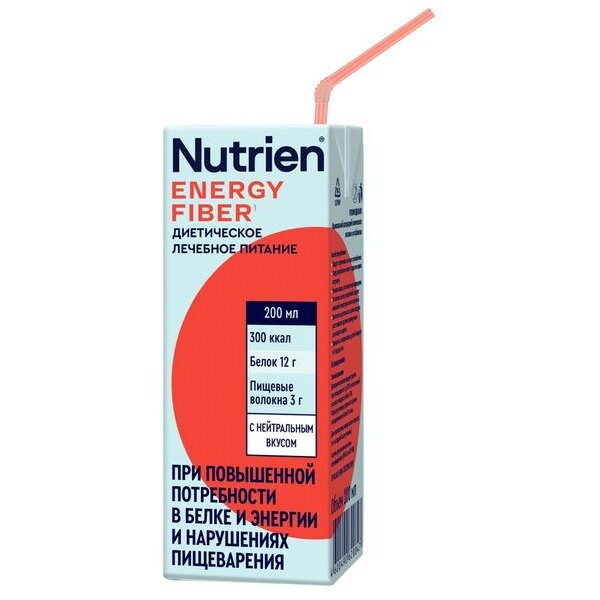 Диетическое лечебное питание стерилизованное с пищевыми волокнами вкус нейтральный Energy Нутриэн 200 мл