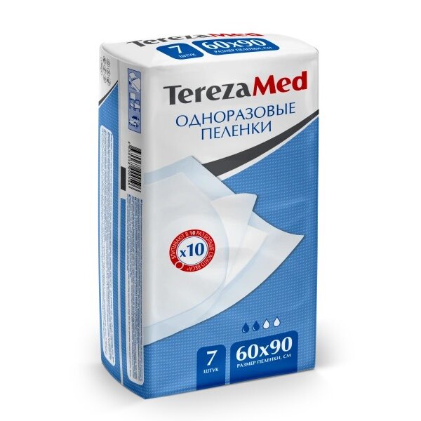 Пеленки одноразовые впитывающие TerezaMed Normal 60x90 7 шт.