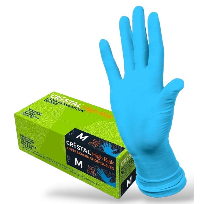 Перчатки Crystal High Risk латексные, нестерильные, неопудр. р.M 50 шт. (25 пар)