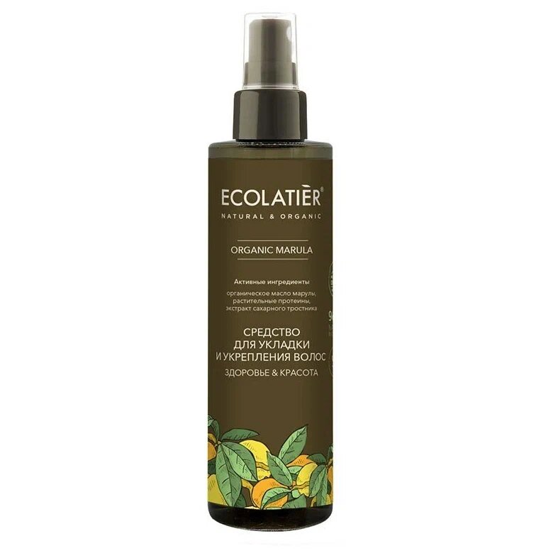 Cредство для укладки и укрепления волос Здоровье&Красота Organic Marula Ecolatier Green 200мл