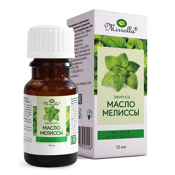 Масло эфирное Mirrolla Мелисса 10 мл