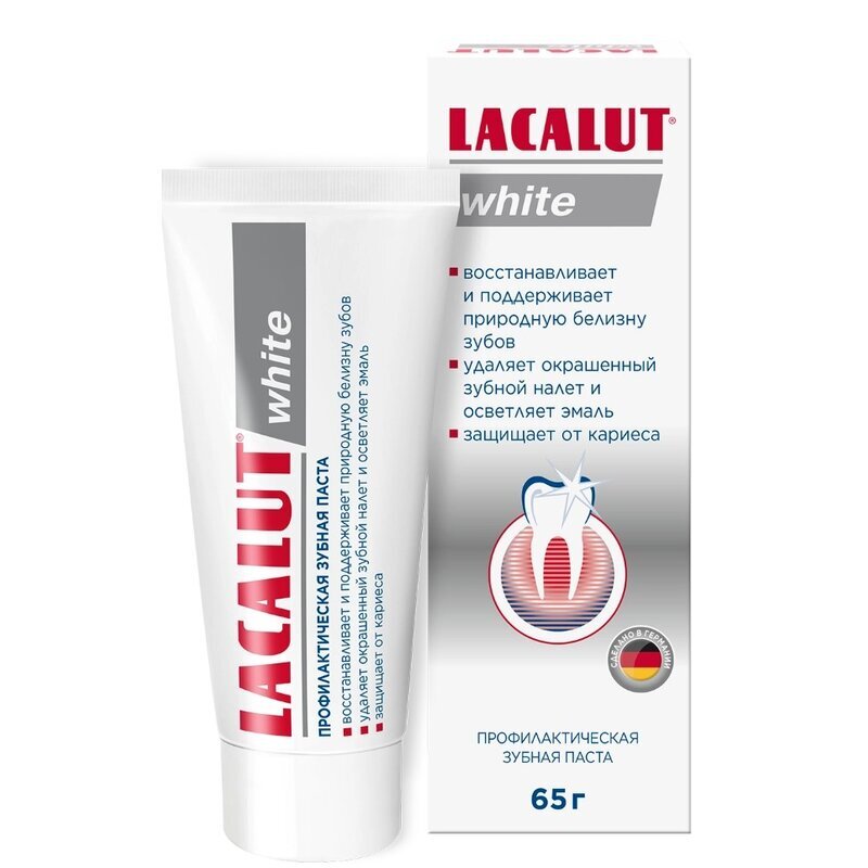 Зубная паста Lacalut White профилактическая отбеливающая 65 г
