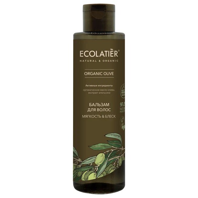 Бальзам для волос Мягкость & Блеск Серия Organic Olive, Ecolatier Green 250 мл