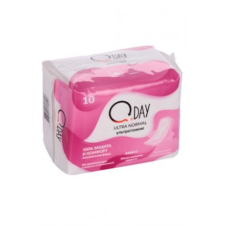 Прокладки гигиенические Qday Ultra Normal 4 капли 10 шт.