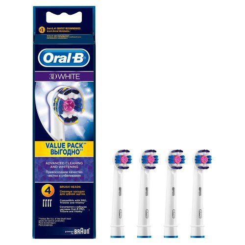 Oral-b насадки для электрической зубной щетки 3d white 4 шт.