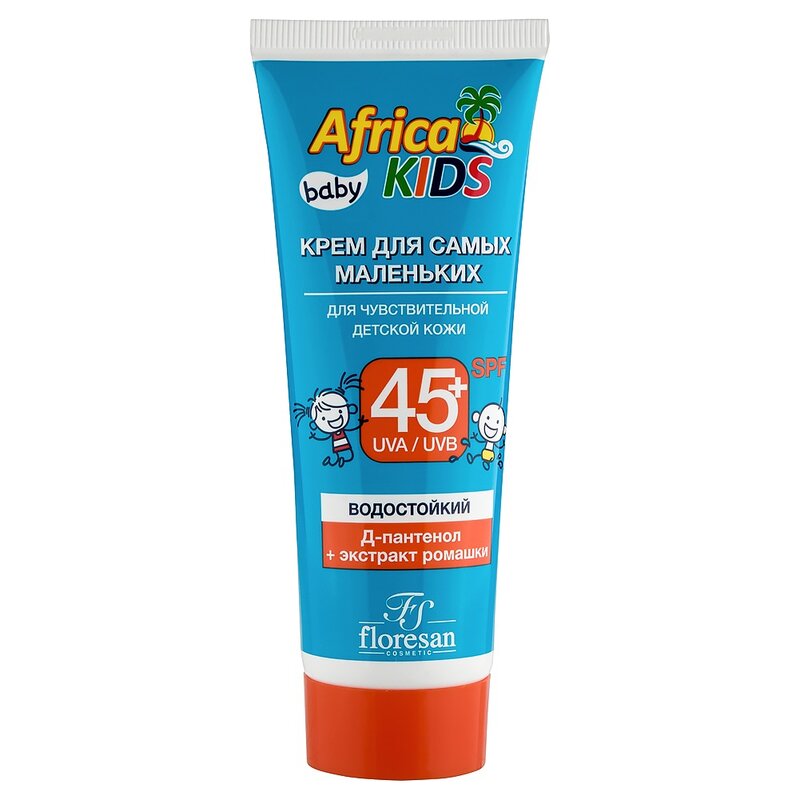 Детский солнцезащитный крем Floresan Africa Kids для самых маленьких SPF 45 50 мл