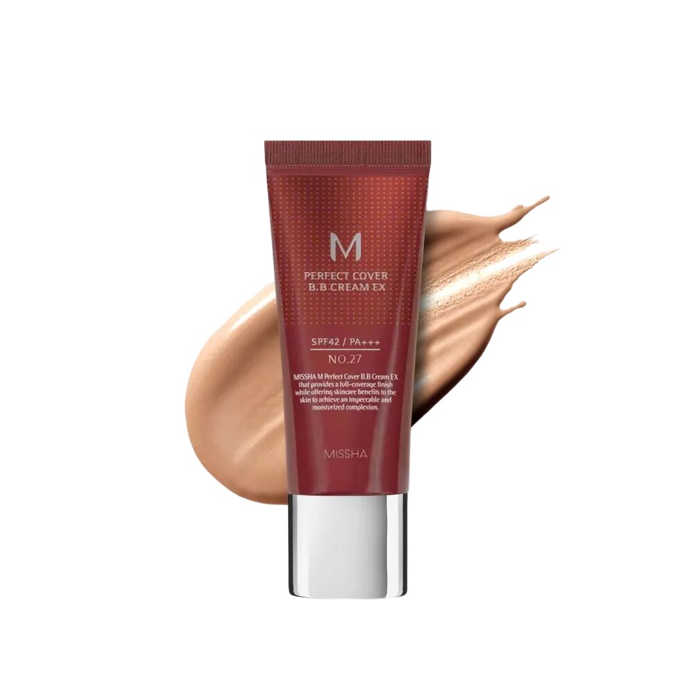 Крем тональный SPF42/PA+++ M Perfect cover Missha 20мл тон 27 Honey beige