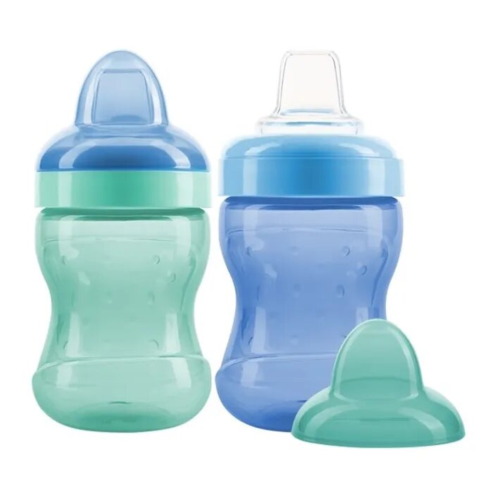 Поильник с ручками и мягким носиком Курносики 17125 морской бриз 210 мл 2 шт.