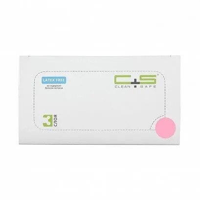 Маска медицинская 3-х слойная Clean+Safe на резинке защита lll 50 шт.