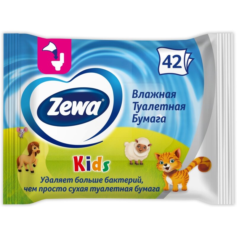 Влажная туалетная бумага Zewa детская 42 шт.