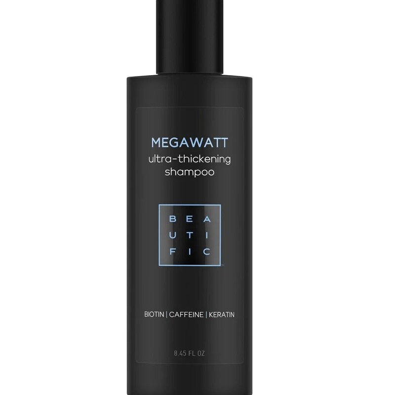 Шампунь для волос Beautific Megawatt для ультра-объема/густоты волос с биотином/кофеином/кератином 250 мл