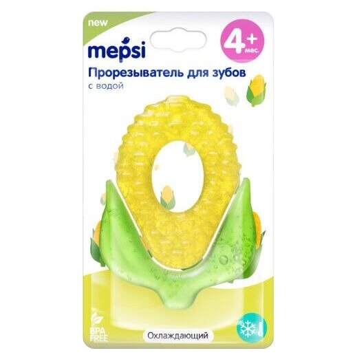 Прорезыватель Mepsi 4мес+ охлаждающий с водой 0363 кукуруза