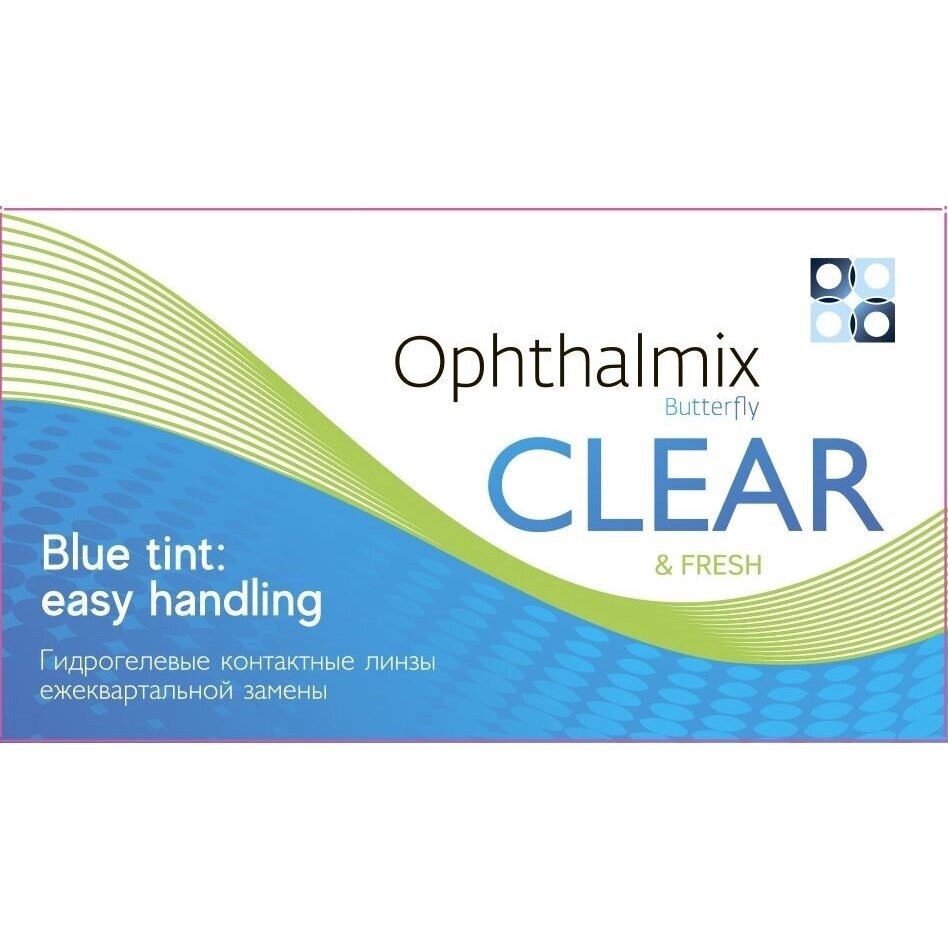 Контактные линзы Офтальмикс butterfly clear blue tint -4.50/8.6/14.2 4 шт.