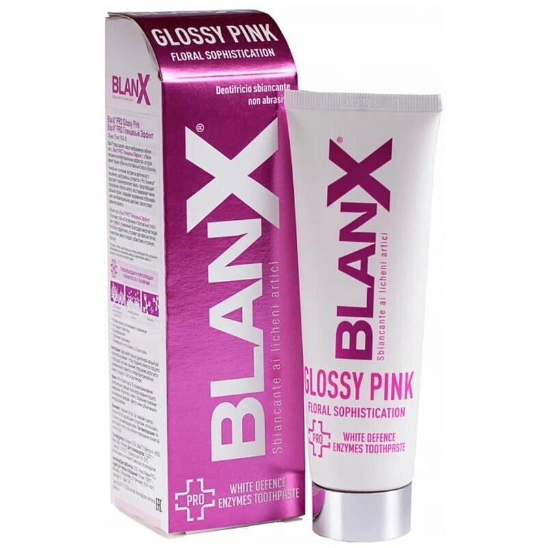 Зубная паста Blanx Pro Glossy Pink Глянцевый эффект 75 мл