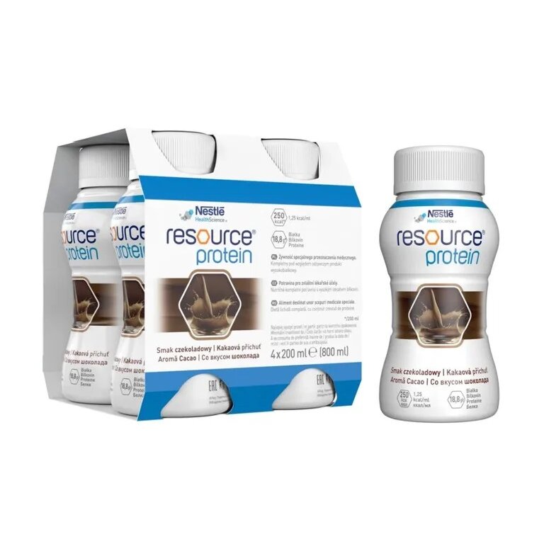 Cмесь Resource Protein с высоким содержанием белка с ароматом шоколада 200 мл 4 шт.