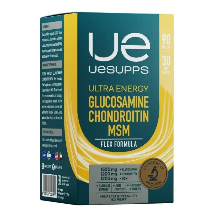 Глюкозамин Хондроитин МСМ Uesupps Ultra Energy Флекс Формула таблетки 90 шт.