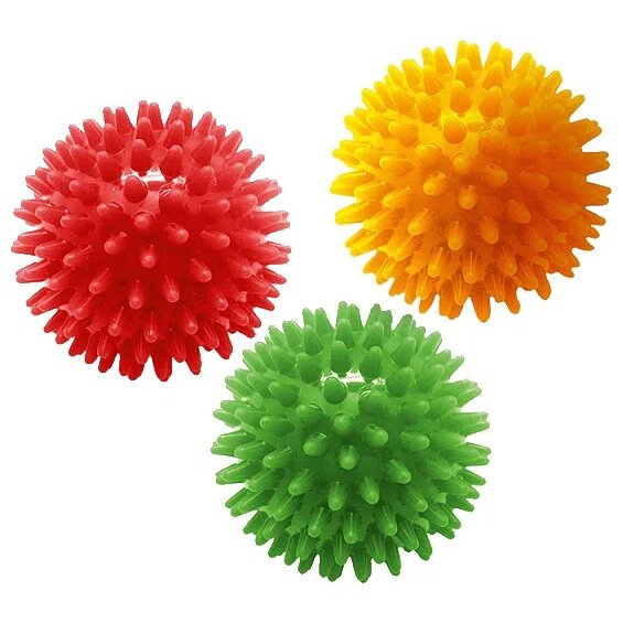 Мяч KINERAPY для тела/ног/рук массажный зеленый/красный/желтый 3 шт.